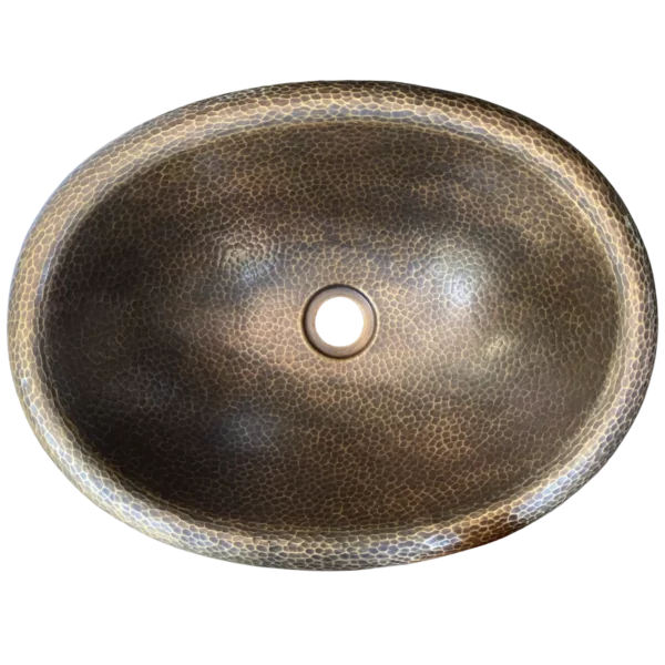 Oval Brass Drop-In Bathroom Sink