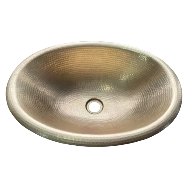 Oval Brass Drop-In Bathroom Sink - Image 3