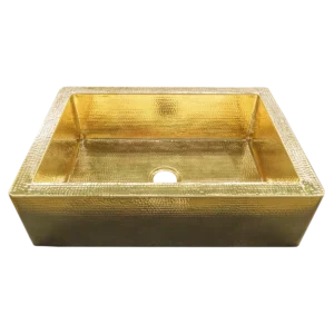 Farmhouse Brass Kitchen Sink — Hand-Hammered, artisan-crafted and hand-hammered by Monte Grande in Santa Clara del Cobre, Mexico.