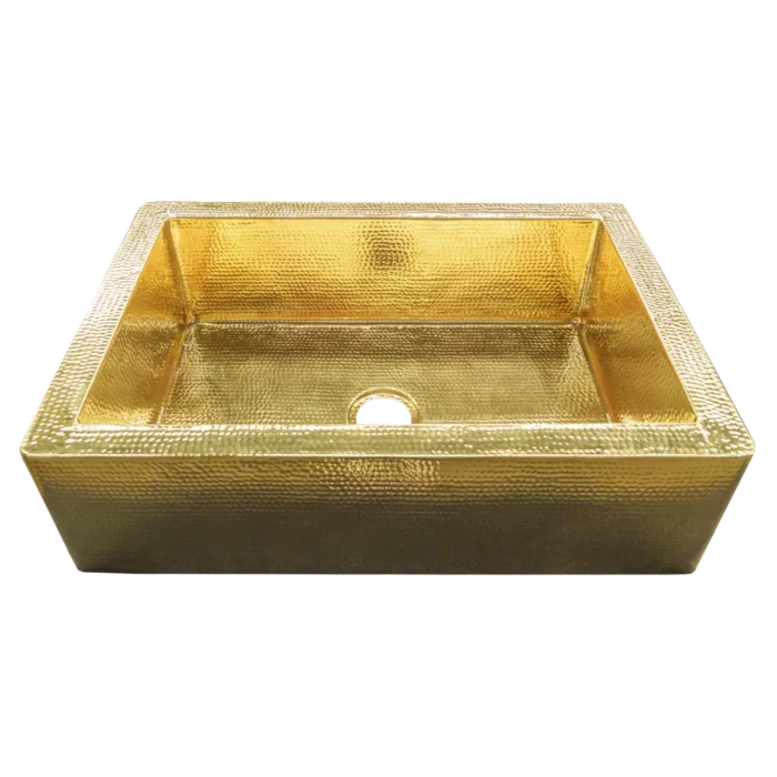 Farmhouse Brass Kitchen Sink — Hand-Hammered, artisan-crafted and hand-hammered by Monte Grande in Santa Clara del Cobre, Mexico.