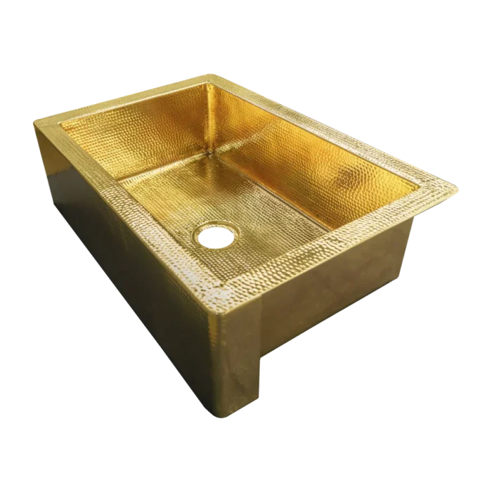 Farmhouse Brass Kitchen Sink — Hand-Hammered - Image 2