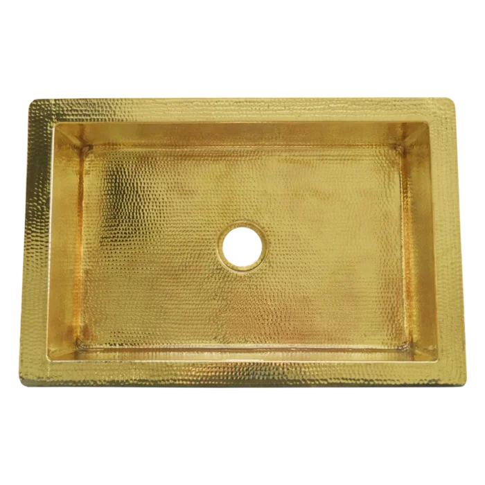 Farmhouse Brass Kitchen Sink — Hand-Hammered - Image 3