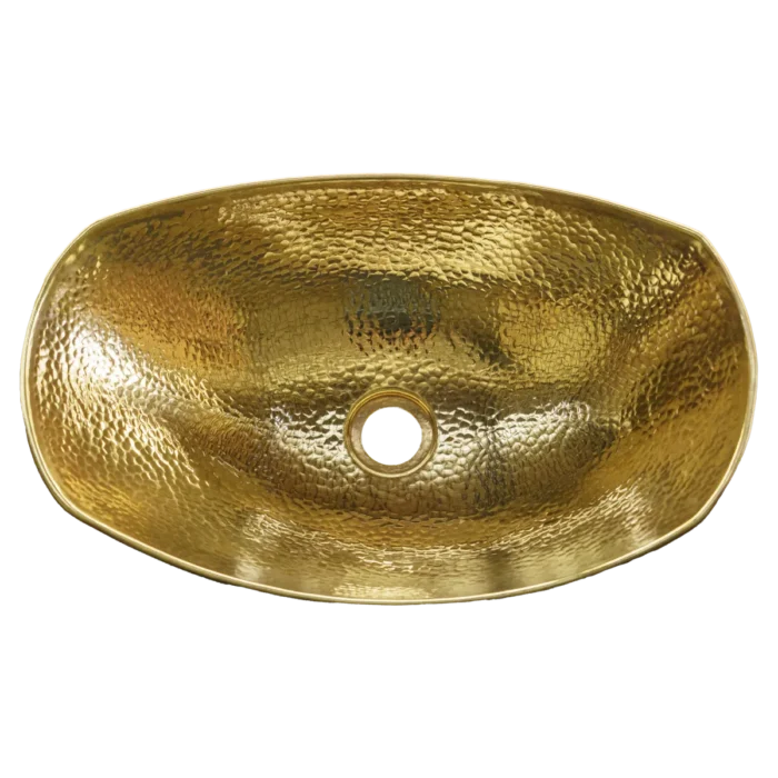 Oval Roman Brass Vessel Sink — Hand-Hammered - Image 4