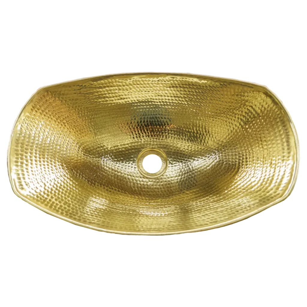 Oval Roman Brass Vessel Sink — Hand-Hammered, artisan-crafted and hand-hammered by Monte Grande in Santa Clara del Cobre, Mexico.