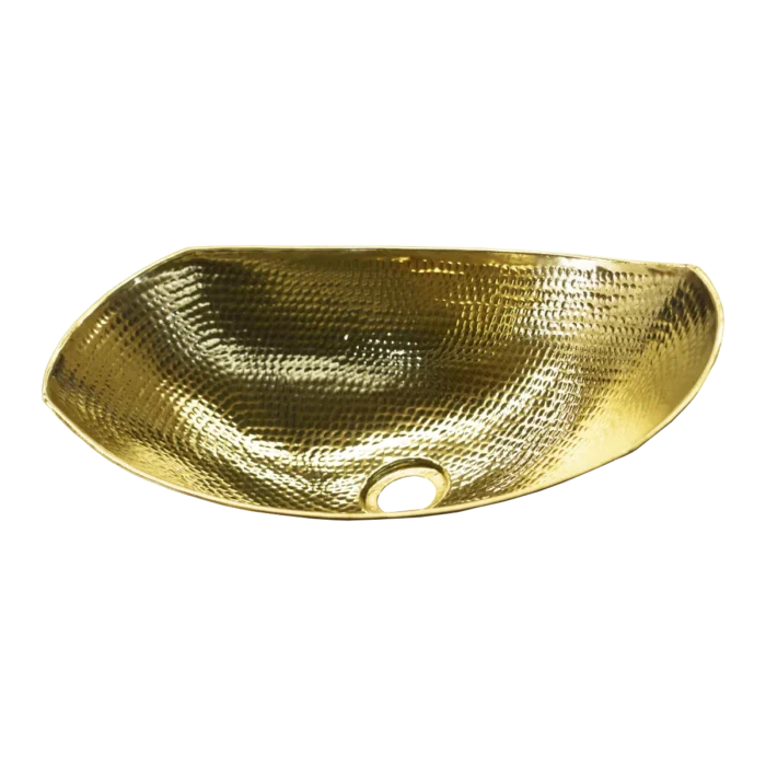Oval Roman Brass Vessel Sink — Hand-Hammered - Image 2
