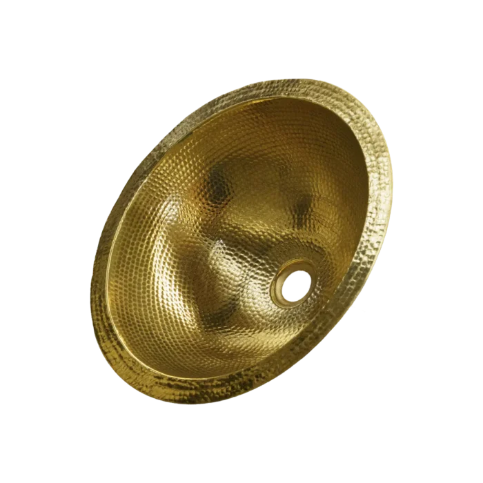 Round Brass Undermount Bathroom Sink — Handcrafted - Image 2
