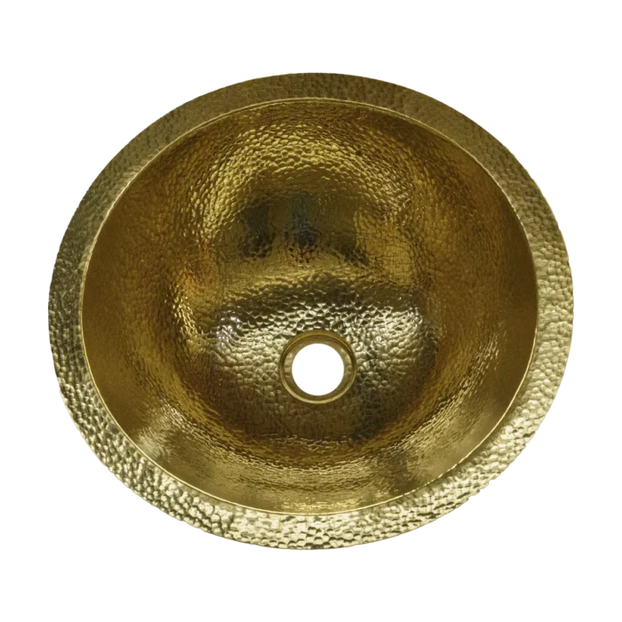 Round Brass Undermount Bathroom Sink — Handcrafted - Image 3