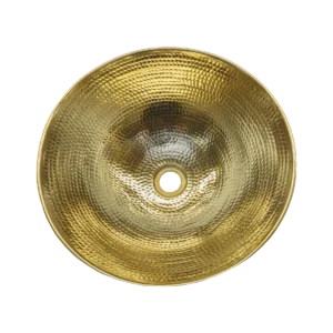 Round Brass Vessel Sink — Handcrafted, artisan-crafted and hand-hammered by Monte Grande in Santa Clara del Cobre, Mexico.