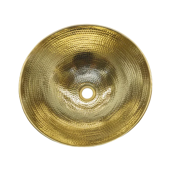 Round Brass Vessel Sink — Handcrafted, artisan-crafted and hand-hammered by Monte Grande in Santa Clara del Cobre, Mexico.