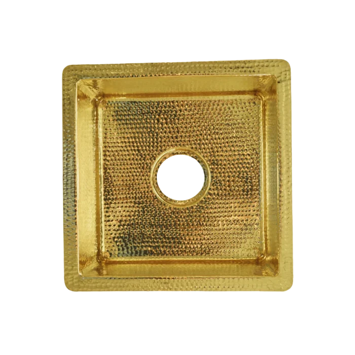 Square Brass Bar & Prep Sink — Artisanal Finish - Image 3