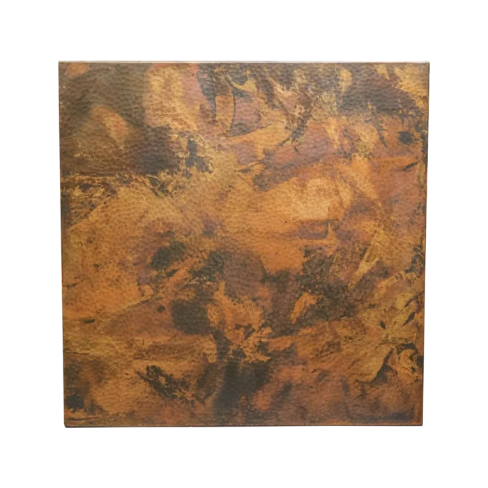 Square Copper Tabletop — Hand-Hammered Finish, artisan-crafted and hand-hammered by Monte Grande in Santa Clara del Cobre, Mexico.
