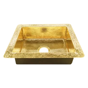 Undermount Brass Kitchen Sink — Hand-Hammered, artisan-crafted and hand-hammered by Monte Grande in Santa Clara del Cobre, Mexico.