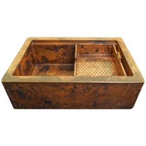 Copper Strainer Basket — Handcrafted Elegance, artisan-crafted and hand-hammered by Monte Grande in Santa Clara del Cobre, Mexico.