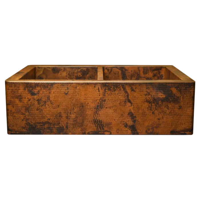 Farmhouse Split Copper Kitchen Sink — Hand-Hammered - Image 4