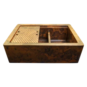 Copper Sink Drying Rack — Artisan Copper Finish, artisan-crafted and hand-hammered by Monte Grande in Santa Clara del Cobre, Mexico.