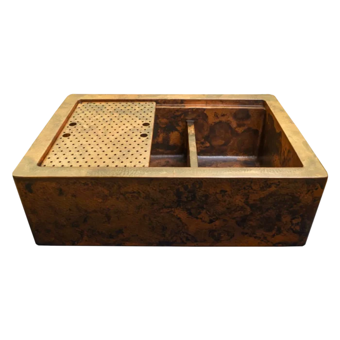 Copper Sink Drying Rack — Artisan Copper Finish, artisan-crafted and hand-hammered by Monte Grande in Santa Clara del Cobre, Mexico.