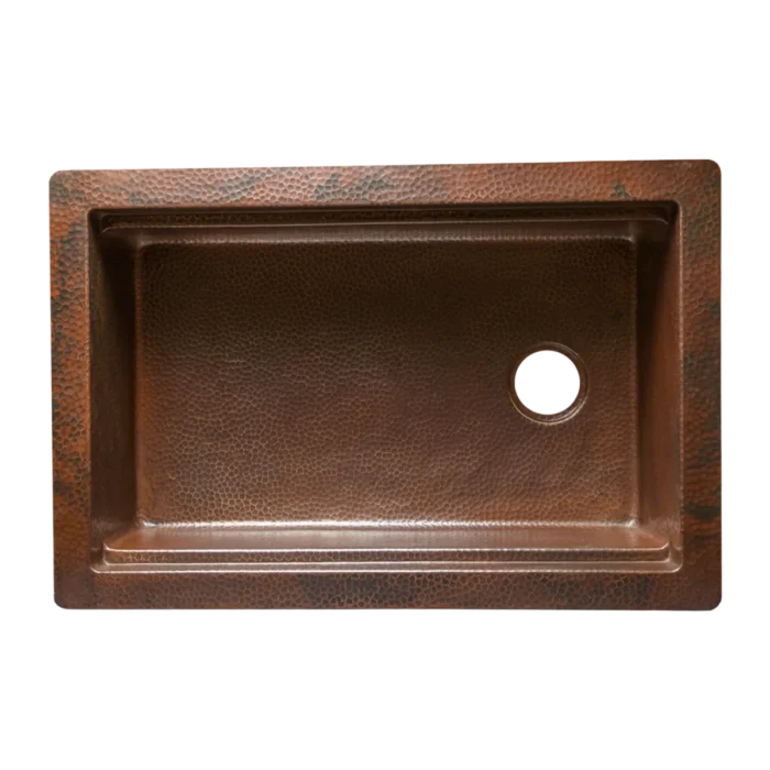 Farmhouse Workstation Copper Kitchen Sink — Hand-Hammered - Image 4