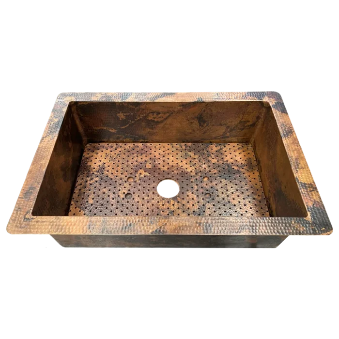 Copper Sink Basin Grate — Hand-Hammered Finish - Image 3