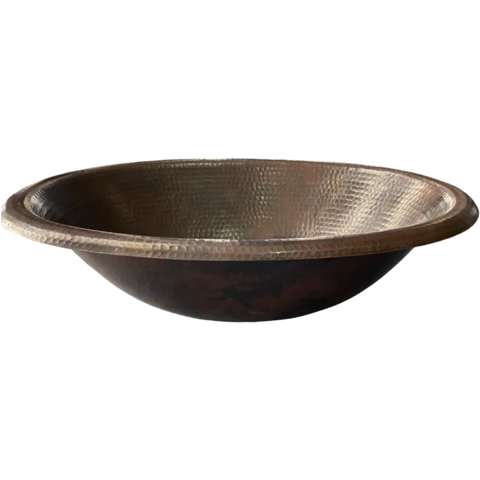 Oval Copper Drop-In Bathroom Sink — Handcrafted Elegance - Image 3