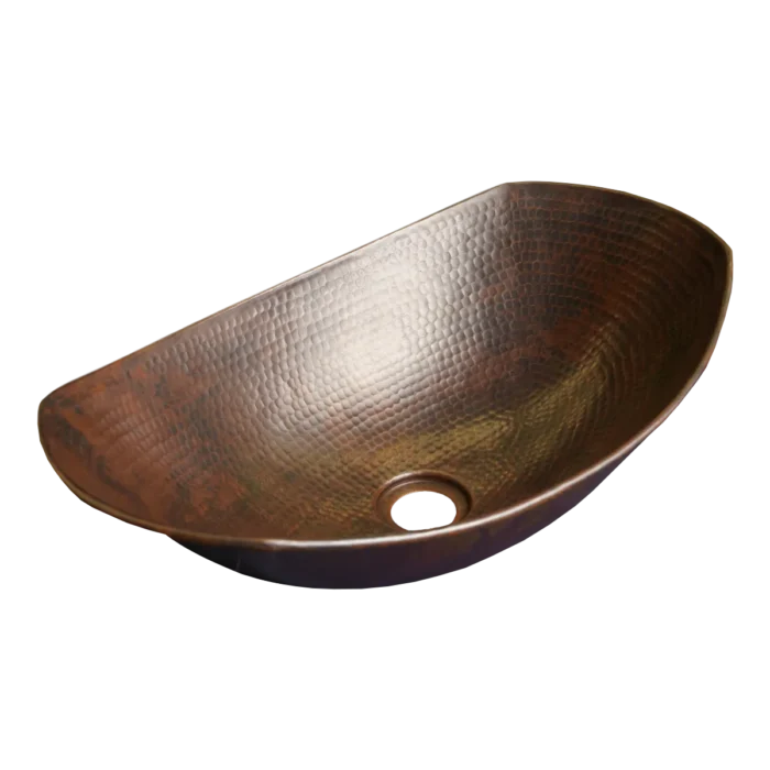 Oval Roman Copper Vessel Sink — Hand-Hammered - Image 2
