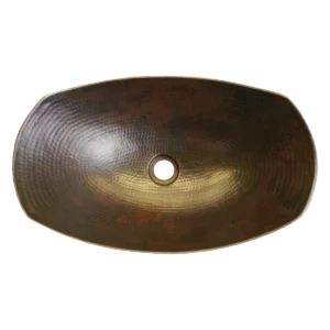 Oval Roman Copper Vessel Sink — Hand-Hammered, artisan-crafted and hand-hammered by Monte Grande in Santa Clara del Cobre, Mexico.