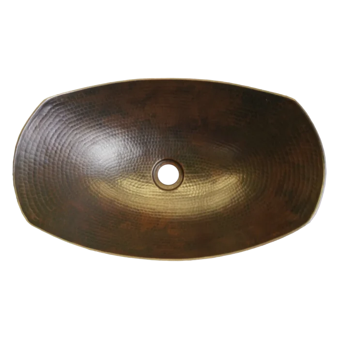 Oval Roman Copper Vessel Sink — Hand-Hammered, artisan-crafted and hand-hammered by Monte Grande in Santa Clara del Cobre, Mexico.