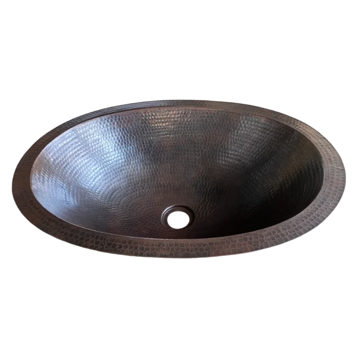 Oval Copper Undermount Bathroom Sink — Handcrafted Elegance - Image 2