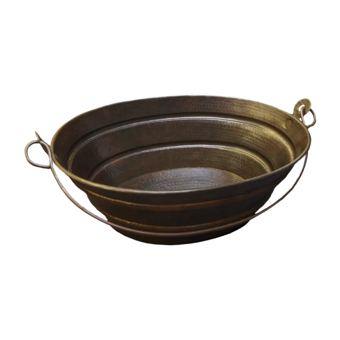 Oval Copper Vessel Bucket Sink — Hand-Hammered - Image 2