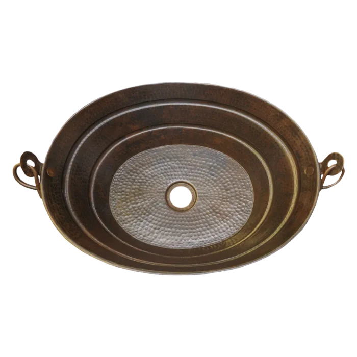 Oval Copper Vessel Bucket Sink — Hand-Hammered - Image 3