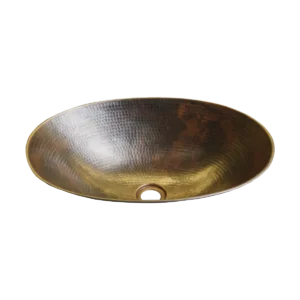 Oval Copper Vessel Sink — Handcrafted Elegance, artisan-crafted and hand-hammered by Monte Grande in Santa Clara del Cobre, Mexico.