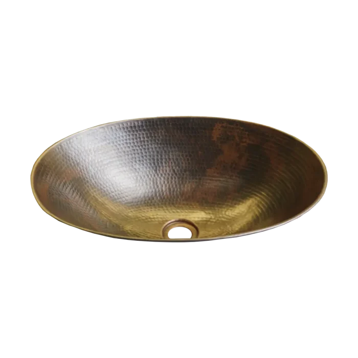 Oval Copper Vessel Sink — Handcrafted Elegance, artisan-crafted and hand-hammered by Monte Grande in Santa Clara del Cobre, Mexico.