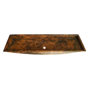 Rectangular Copper Bar & Prep Sink — Hand-Hammered, artisan-crafted and hand-hammered by Monte Grande in Santa Clara del Cobre, Mexico.