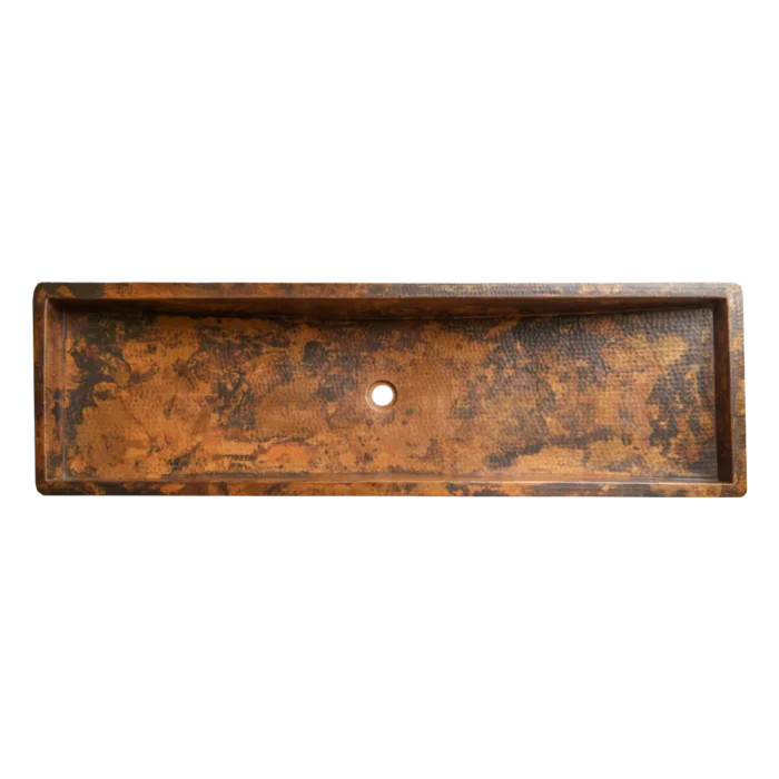 Rectangular Copper Bar & Prep Sink — Hand-Hammered - Image 3