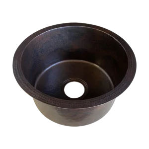 Round Copper Bar & Prep Sink — Artisan Crafted, artisan-crafted and hand-hammered by Monte Grande in Santa Clara del Cobre, Mexico.