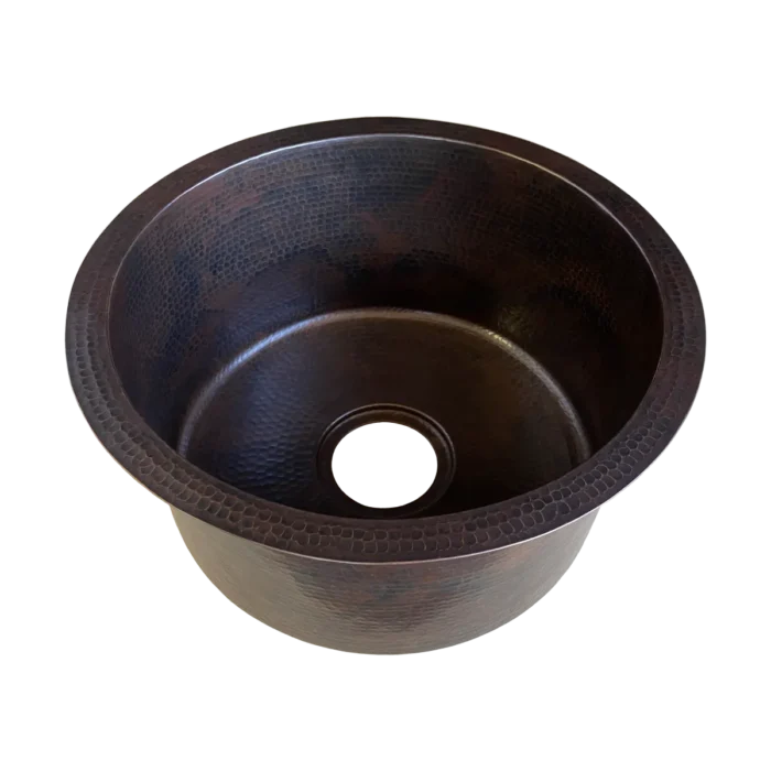 Round Copper Bar & Prep Sink — Artisan Crafted, artisan-crafted and hand-hammered by Monte Grande in Santa Clara del Cobre, Mexico.