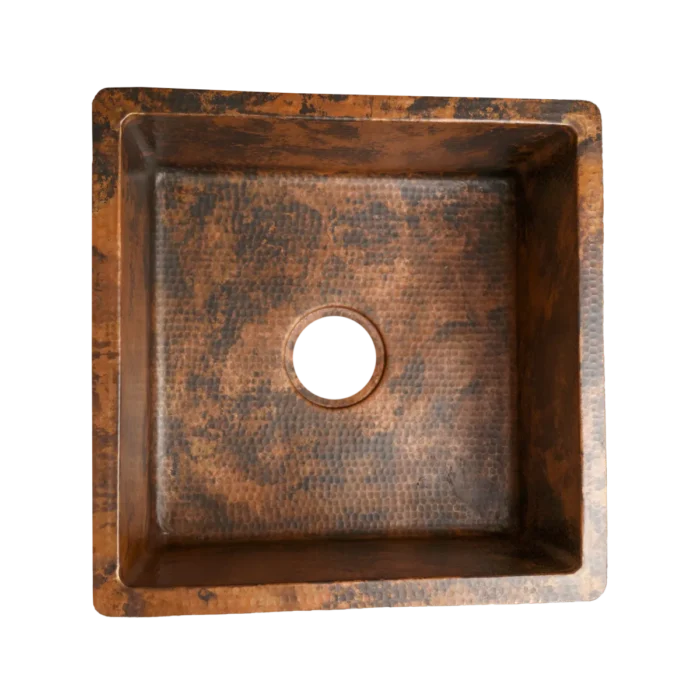 Square Copper Bar & Prep Sink — Handcrafted Finish - Image 2