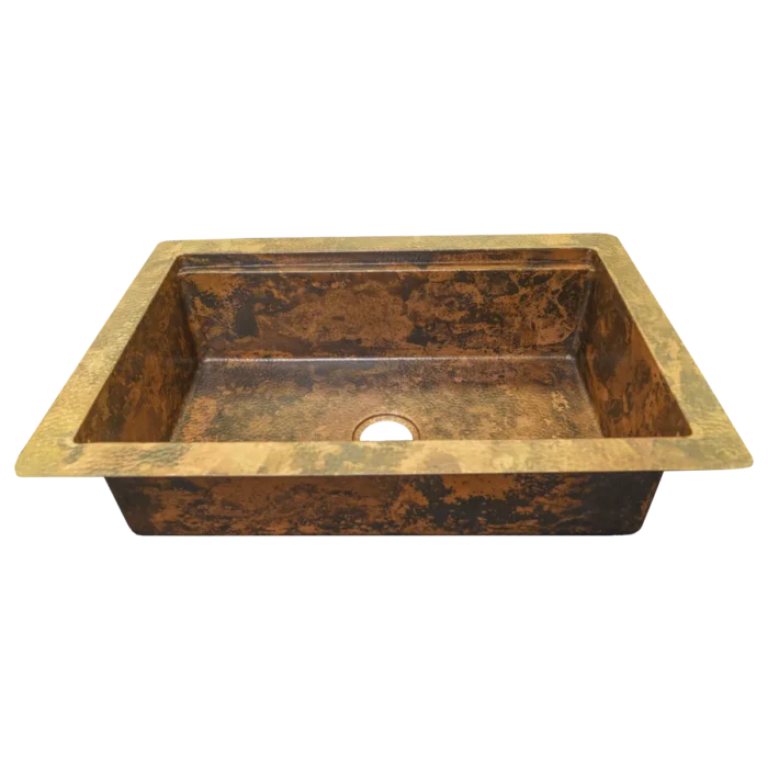 Undermount Workstation Copper Kitchen Sink — Hand-Hammered - Image 3