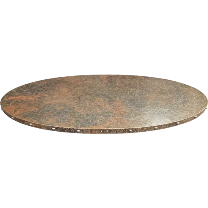Oval Copper Tabletop with Rivets — Hand-Hammered, artisan-crafted and hand-hammered by Monte Grande in Santa Clara del Cobre, Mexico.