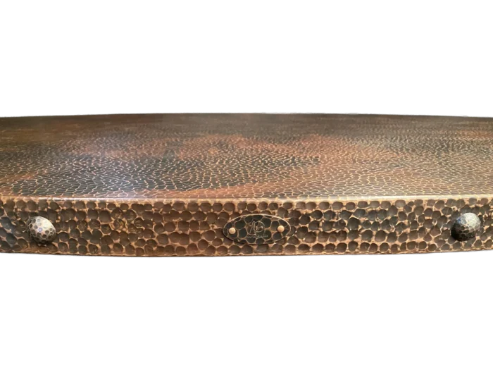 Oval Copper Tabletop with Rivets — Hand-Hammered - Image 4