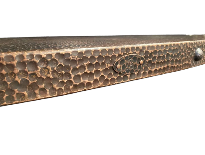 Oval Copper Tabletop with Rivets — Hand-Hammered - Image 3