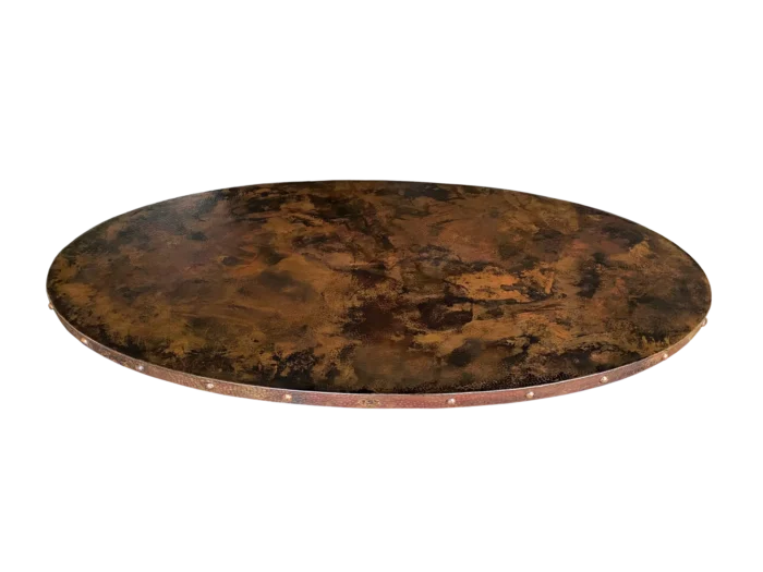 Oval Copper Tabletop with Rivets — Hand-Hammered - Image 5