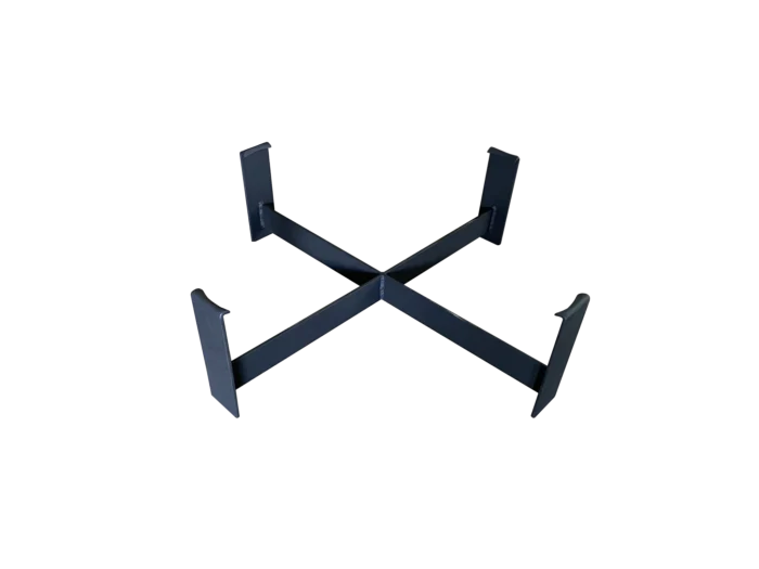 Blacksmith-forged steel base for copper fire pit – durable and stable support structure.