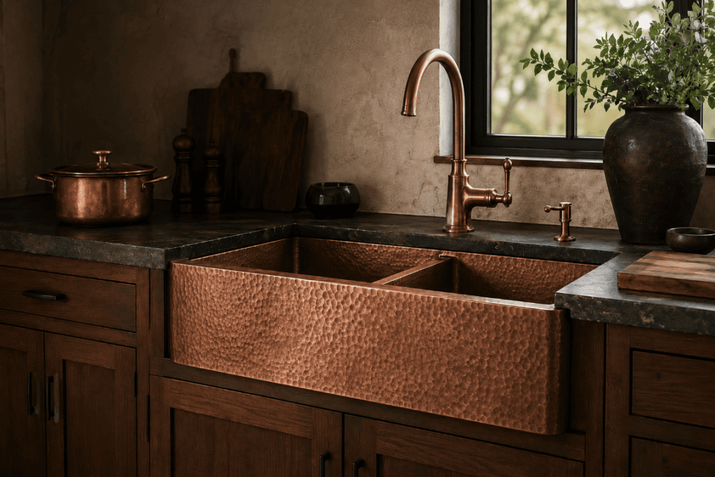 Copper patina colors from bright copper to deep brown and blue-green tones